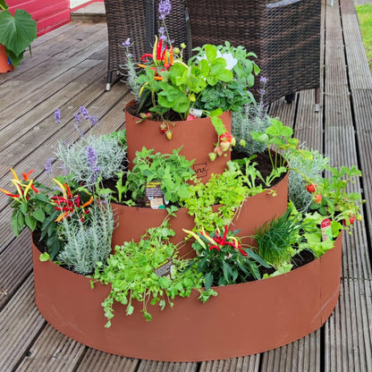 UNUS Garden Kräuterspirale Edelrost, 3 Ebenen, Ø 40–120 cm