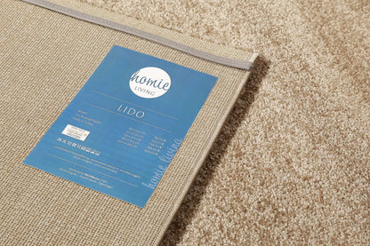 Homie Living LIDO Kurzflor Teppich - 200x290 cm Sand beige