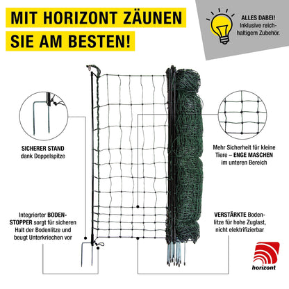 horizont strongLine Hundezaun 25m/110cm – Mobil, ohne Strom