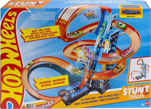 Hot Wheels Himmelscrash-Turm Beschleuniger Rennbahn 60cm - GWT39