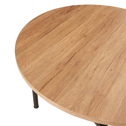 en.casa Esstisch Hemnes rund Ø100 cm Eiche-Optik für 4 Pers.