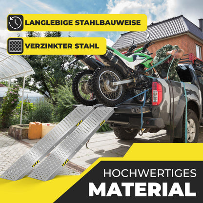 MASKO Auffahrrampe 2er Set aus verzinktem Stahl, 400 kg belastbar
