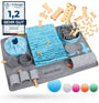 Briliantwerk Schnüffelteppich für Hunde, Intelligenzspielzeug, Blau – XXL-Suchdecke mit zehn Verstecken