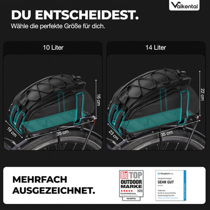 Valkental 3in1 Gepäckträgertasche mit Kühlfunktion, 14 l, wasserfest