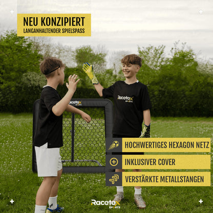 Racetex Fussball Rebounder 100x100 cm mit Cover Schwarz