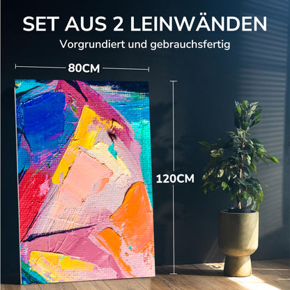 Zenacolor Leinwand Set 80x120 cm - 2 Stück zum Bemalen
