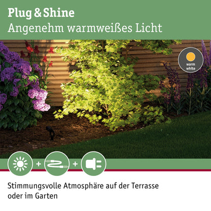 Paulmann 93696 Plug & Shine Erdspiess Sting – Gartenspots Basisset warmweiss