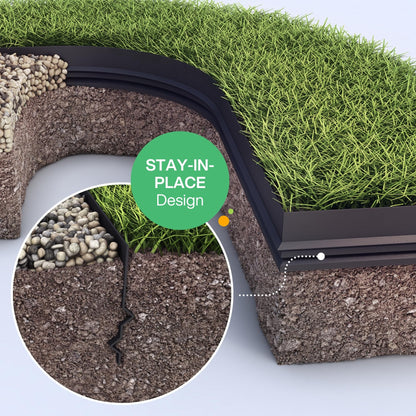 Flexible Rasenkante Kunststoff schwarz – 20m x 20cm Beeteinfassung