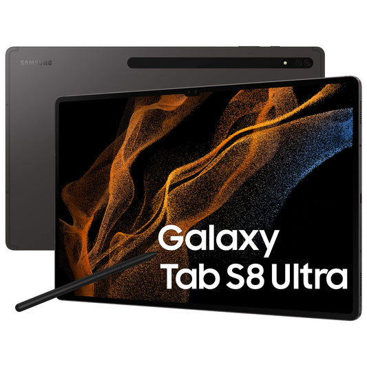 Samsung Galaxy Tab S8 Ultra Tablet 5G 512GB Graphite. Für mobiles Arbeiten und Unterhaltung, mit 5G und 512GB Speicherplatz.