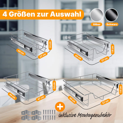 KESSER® Teleskopschublade Vollauszug – 4er Set 60 cm