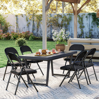 BULAGE Klappstuhl 6er Set Garten & Camping - Schwarz