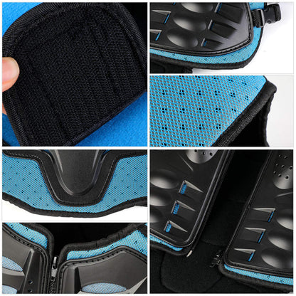 JUSTDOLIFE Kinder Motorrad Schutz Komplettset - Blau