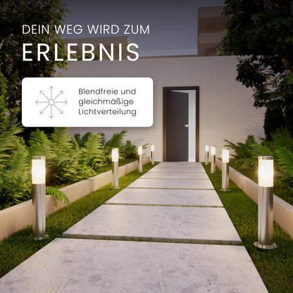 MATO Wegeleuchten Edelstahl 50cm E27 4er Set mit Erdspiess