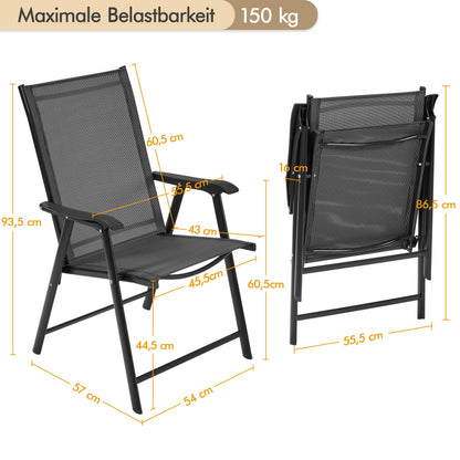 Yaheetech Gartenstühle 2er Set, klappbare Hochlehner bis 150 kg
