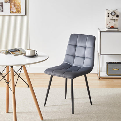 Deuline Milano Esszimmerstühle Samtbezug Grau 2er-Set