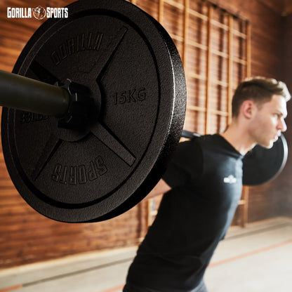 GORILLA SPORTS Olympia Hantelscheiben Gusseisen 50mm