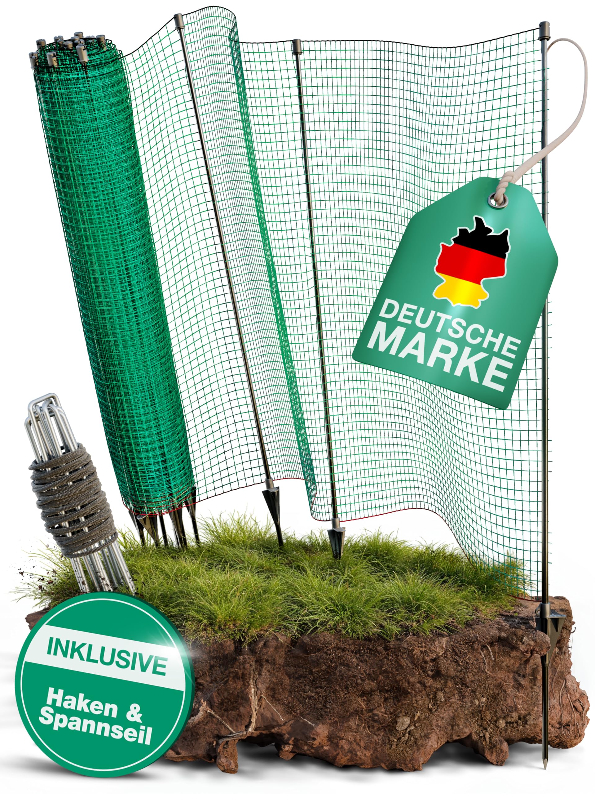 Smabix® Mobiler Zaun zum Einstecken Komplett-Set: 25m langer, 90cm hoher Steckzaun zur flexiblen Geländebegrenzung.