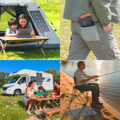 FlexSolar 36W faltbares Solarladegerät, IP67, USB-A/USB-C/DC