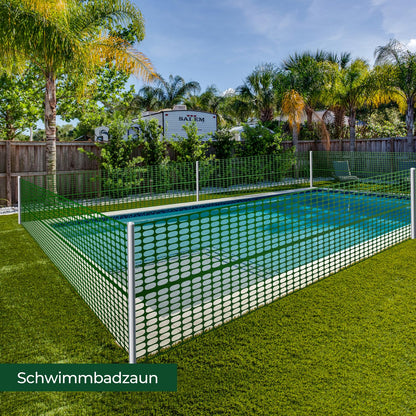 Ohuhu mobiler Begrenzungszaun 30 m, Komplett-Set mit 25 Pfählen