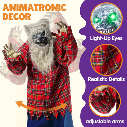 JOYIN 170 cm Werwolf Animatronic – animierte Halloween Requisite