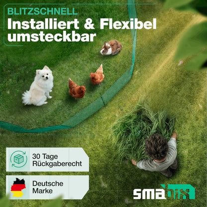 Smabix Mobiler Steckzaun 20m x 90cm, Komplett-Set für Kleintiere