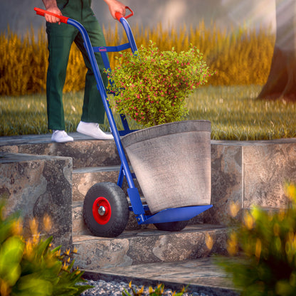 GARDEBRUK Sackkarre klappbar 200kg Luftbereifung – Blau