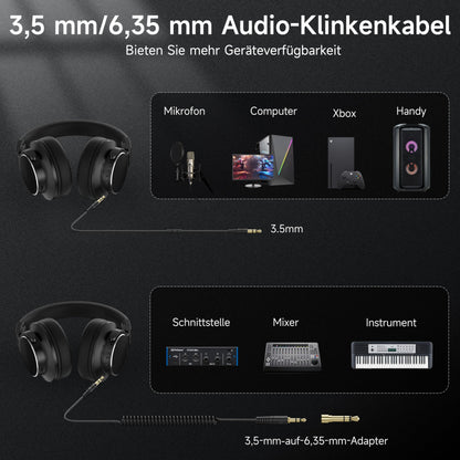 syndesmos Bwave X1 Studio-Kopfhörer, Over-Ear, Bluetooth & Kabel