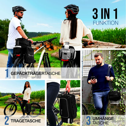 MIVELO Gepäckträgertasche GTE wasserabweisend erweiterbar 20L schwarz