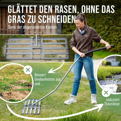 GREEN Spark Rasenrakel Ergonomisch Klicksystem - 80x30cm