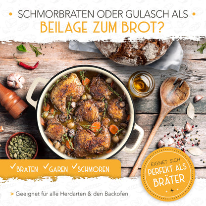 KRUSTENZAUBER Gusseisen Brottopf emailliert 26cm inkl. Gärkorb