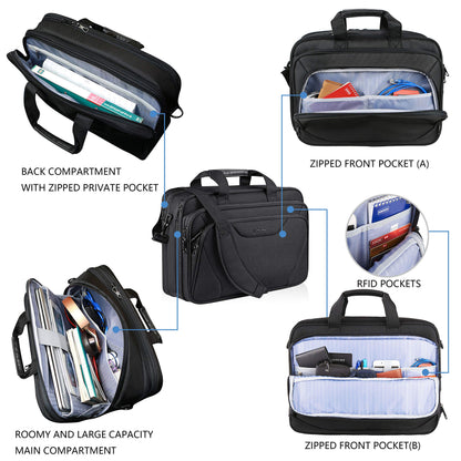 KROSER Laptoptasche 18 Zoll, erweiterbar, wasserabweisend