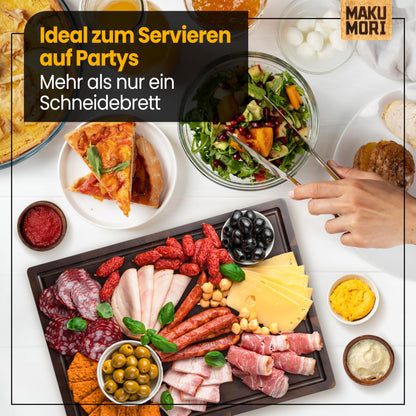 MAKUMORI Schneidebrett Stirnholz Akazie karbonisiert 40x29x3cm