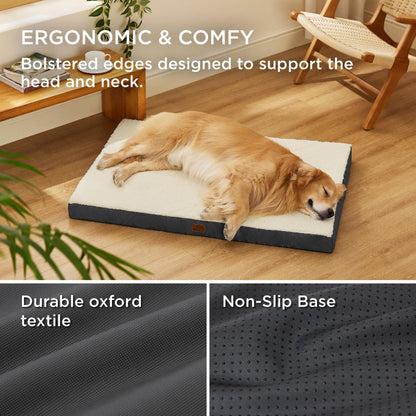 Bedsure Orthopädisches Hundebett für grosse Hunde, grau, 112 x 81 cm
