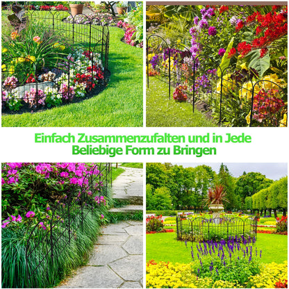 SARSTRY Metall-Gartenzaun Steckzaun Set 10 Paneele 3,3 m 60 cm