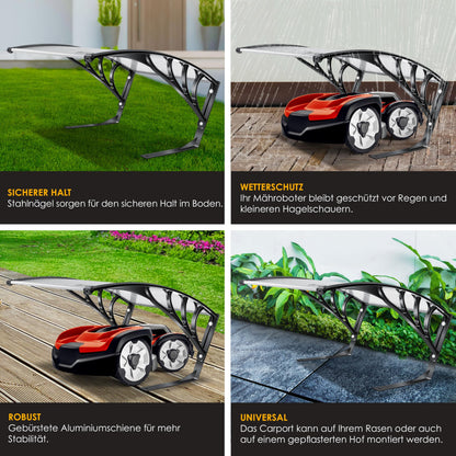 KESSER Mährobotergarage Carport Überdachung transparent 82x103x47 cm