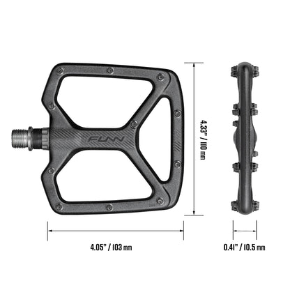 Funn Python Flache Plattformpedale MTB/BMX 9/16" CrMo – Grau