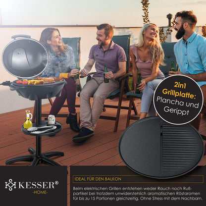 KESSER Elektrogrill 2in1 Stand- und Tischgrill mit Deckel 2400 Watt
