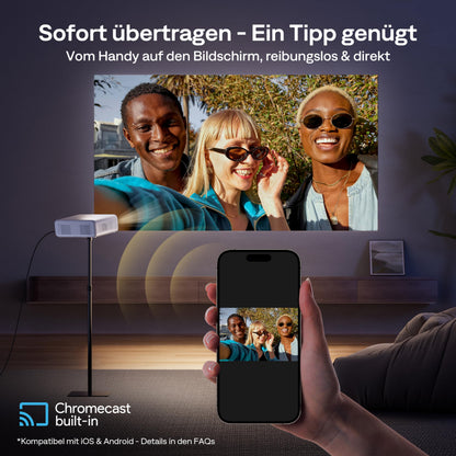 Aurzen Eazze D1G Smart Beamer Full HD mit Google TV, Weiss