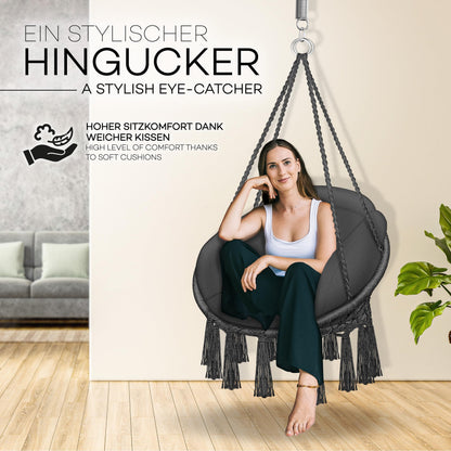 tillvex Hängesessel TVHS011 mit Kissen, Hängestuhl bis 200 kg