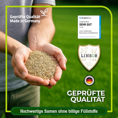 Linsor Zauberrasen Rasensamen schnellkeimend – 10kg / 500m²