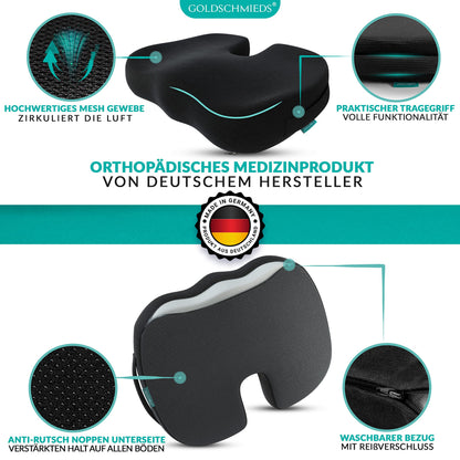 Goldschmieds SITZWERK Orthopädisches Sitzkissen für Büro & Auto