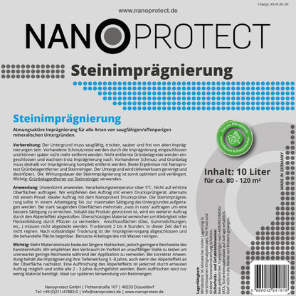 Nanoprotect Steinimprägnierung 10L – Gegen Grünbelag und Einschmutzung