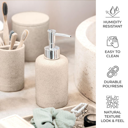 ZCCZ Badezimmer Set 6-teilig – Organizer in Marmor-Optik, Sandfarben