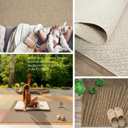 the carpet Kansas Outdoor Teppich Jute-Look Nature 160 x 230 cm