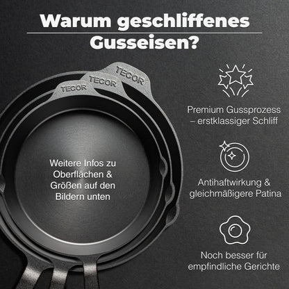 TECOR Gusseisenpfanne Induktion Geschliffen - 28 cm