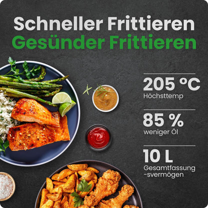 Chefman Multifunktionale Digitale Heissluftfritteuse XL 10L - Schwarz