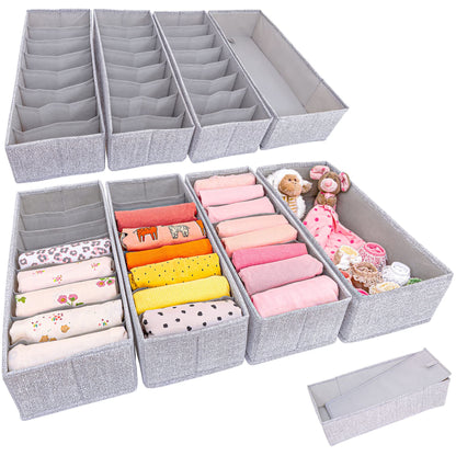 SIMPLE JOY HEMNES Double Organizer 8er Set für IKEA HEMNES 160 cm, Stoffboxen mit stabilem Boden
