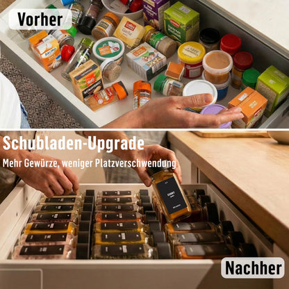 Deco haus Gewürzgläser Set eckig, luftdicht, 24 Stück mit Etiketten