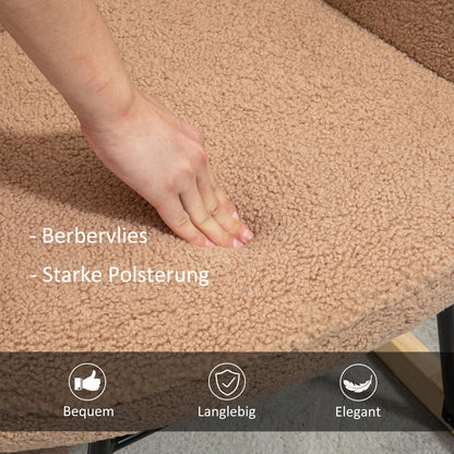 HOMCOM Schaukelstuhl mit Berbervliesoptik Braun