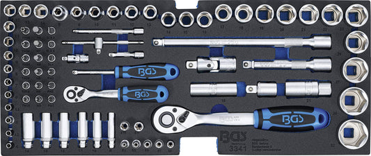 BGS Schaumeinlage 3341 für Steckschlüsselsatz 3312 1/2"+1/4" 77-tlg.